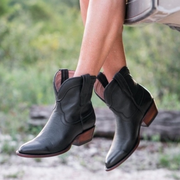 Tecovas The Penny Western Ankle Boot Black Leather Calf Bootie 7.5 - Picture 1 of 16
